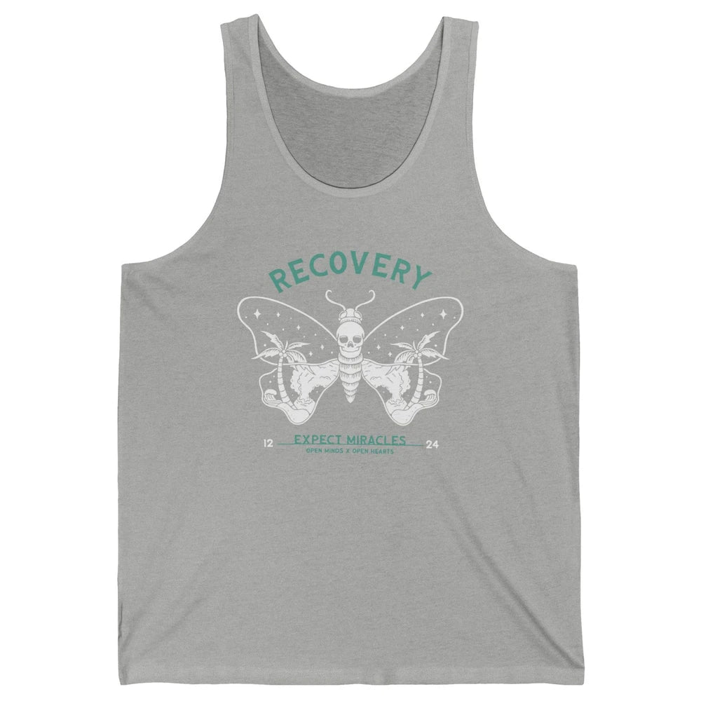 Butterfly Skull Skeleton Addiction Recovery Awareness Gothic Unisex Jersey Tank