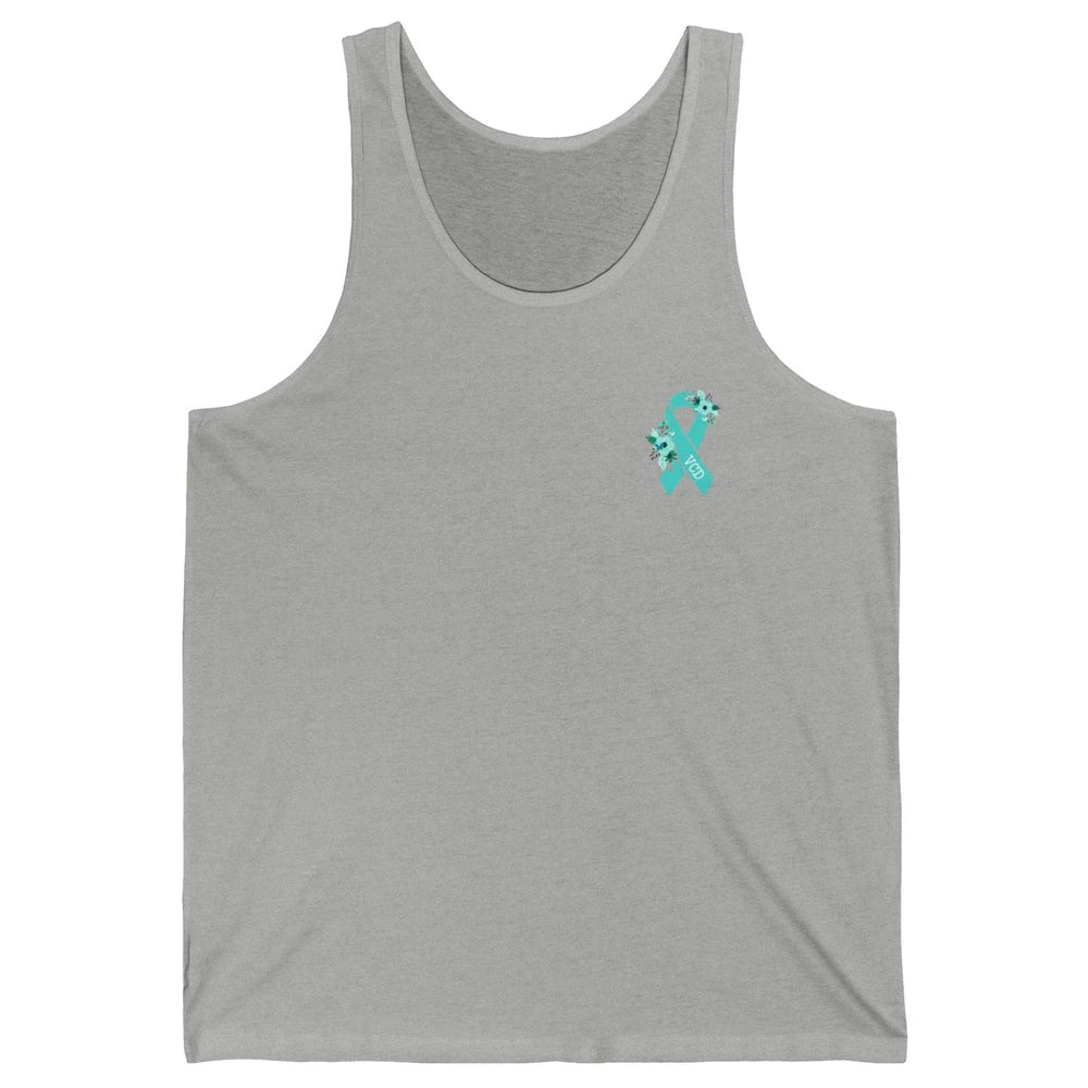 Vocal Cord Dysfunction Awareness Floral Teal Ribbon Rainbow Unisex Jersey Tank