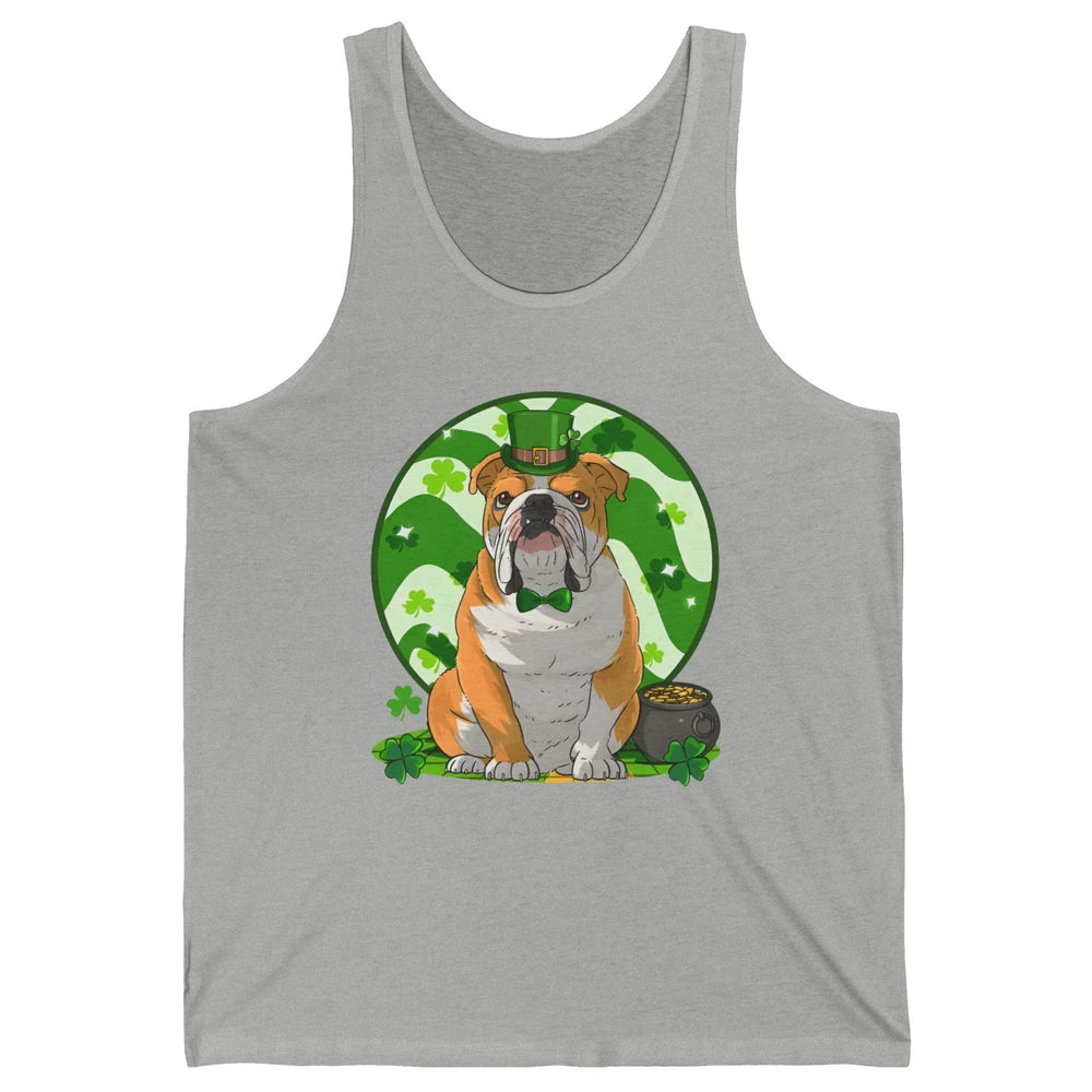 St Patrick's Day English Bulldog Lucky Charm Shamrock Irish Unisex Jersey Tank