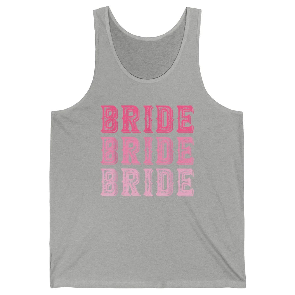 Vintage Cowgirl Bride Rodeo Bachelorette Bridal Engagement Unisex Jersey Tank