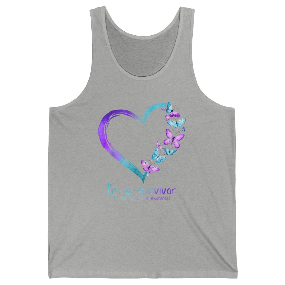 Butterfly Heart Im Survivor Suicide Prevention Awareness Unisex Jersey Tank