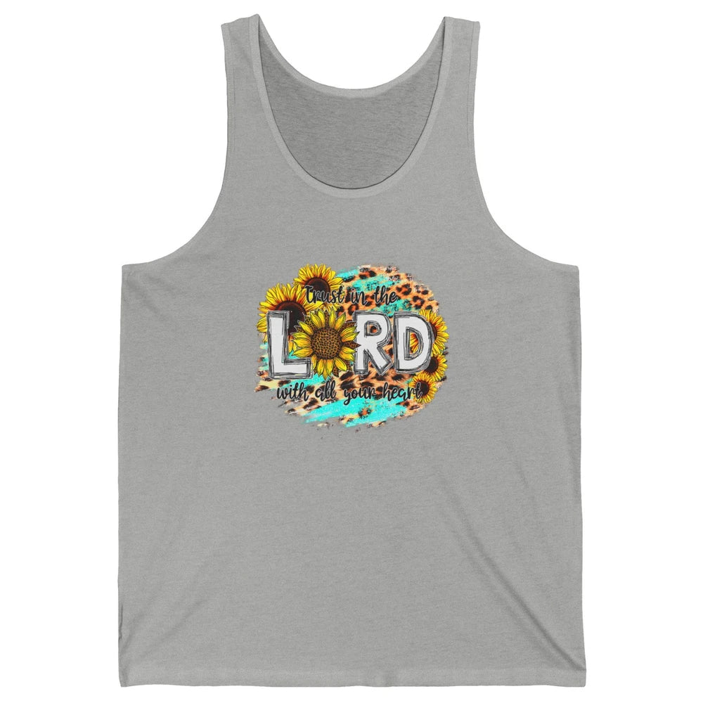 Trust In Lord Leopard Sunflower God Christian Jesus Christ Unisex Jersey Tank