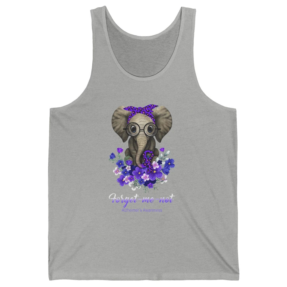 Alzheimer Awareness Purple Ribbon Elephant Forget Me Not Unisex Jersey Tank