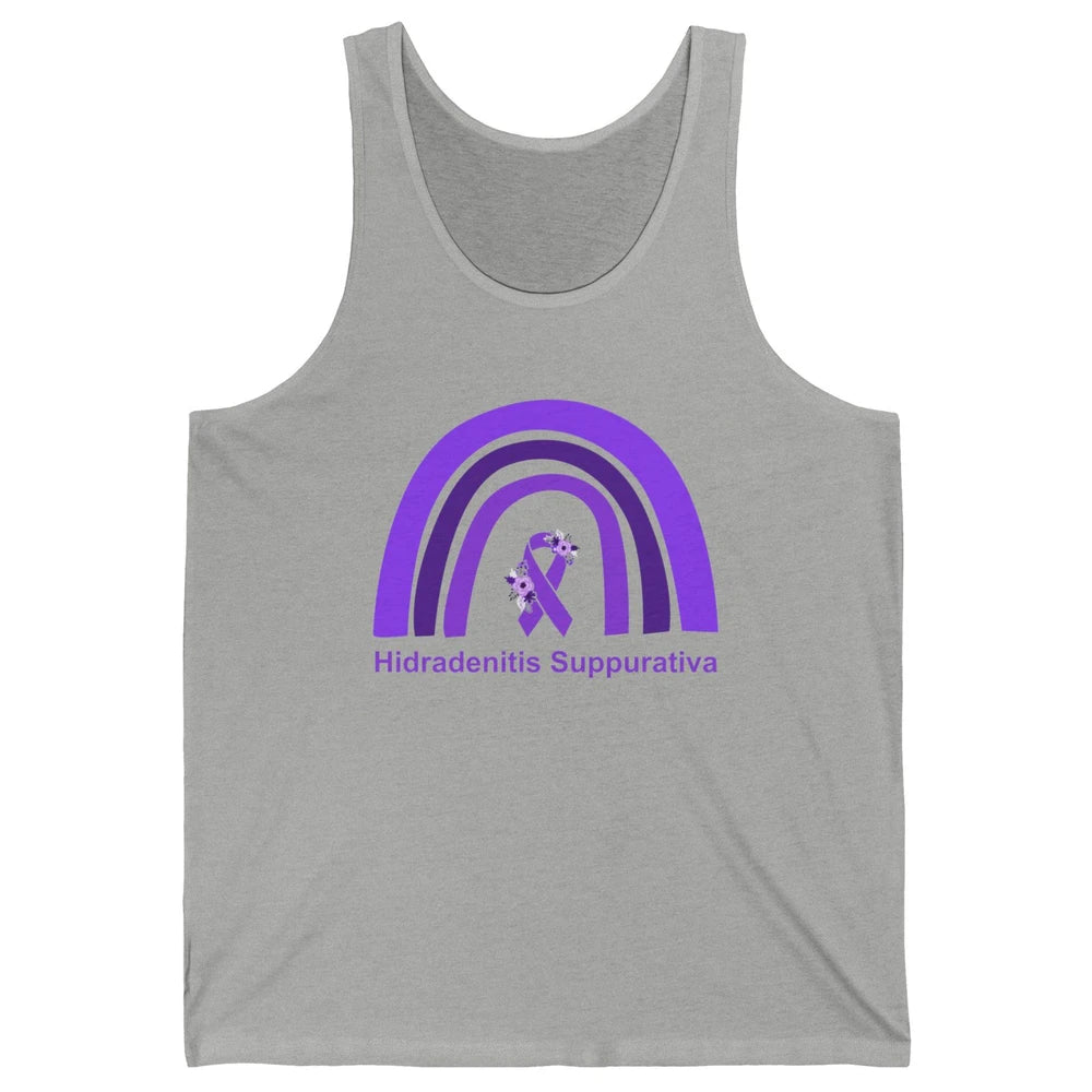 Small Fiber Neuropathy Awareness Floral Purple Rainbow Unisex Jersey Tank