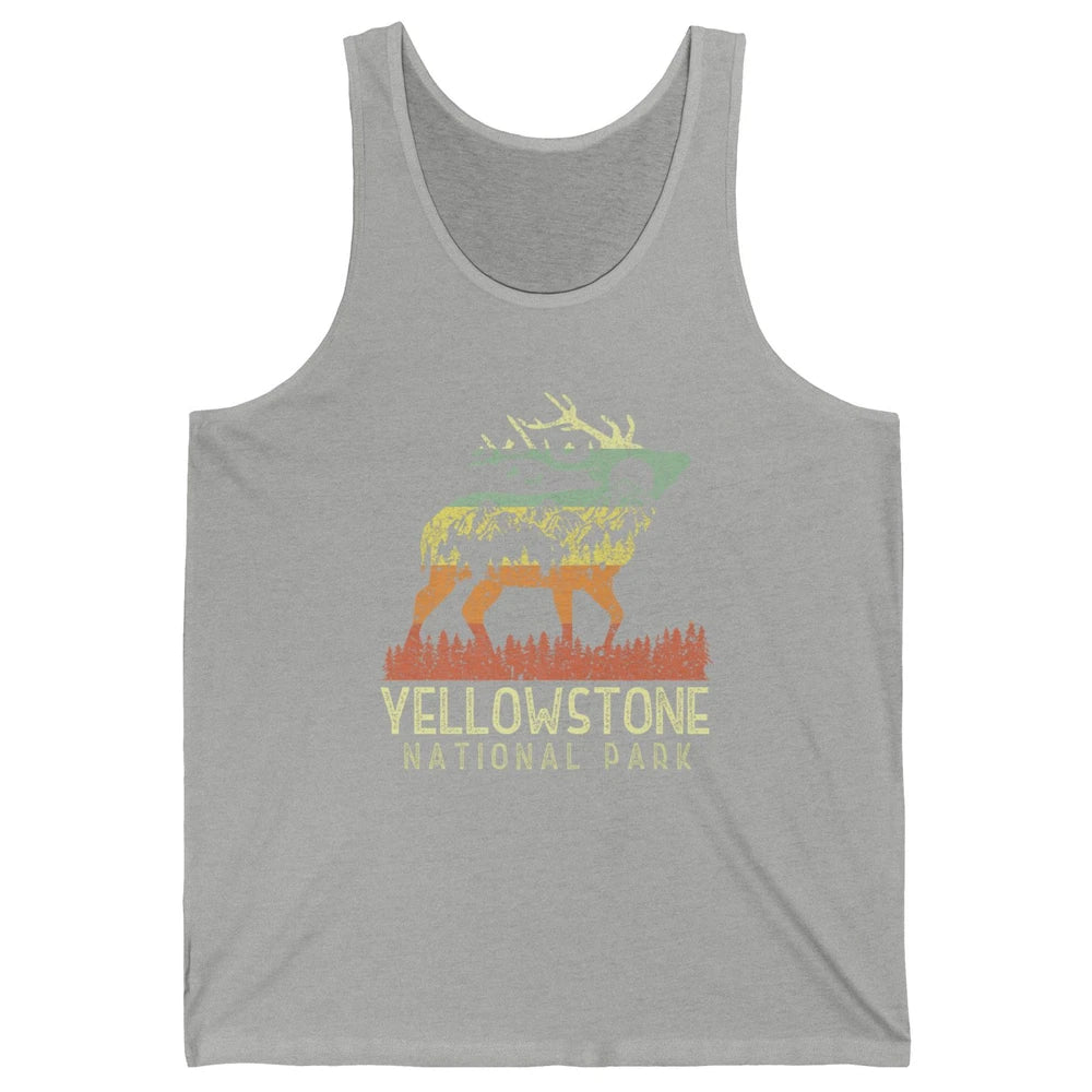 Yellowstone National Park Reindeer Mountains Vintage Outdoor Unisex Jersey Tank