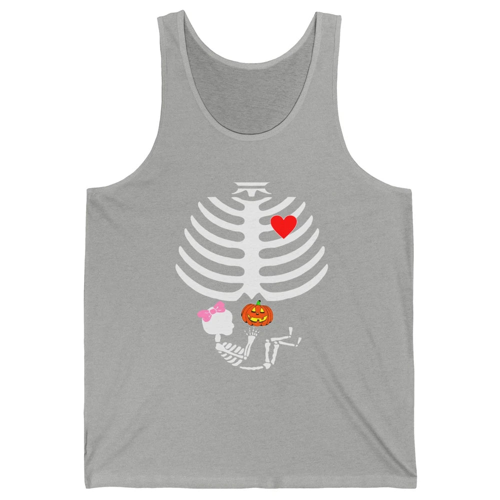 Baby Girl Skeleton Pregnancy Reveal Halloween Mom Costume Unisex Jersey Tank