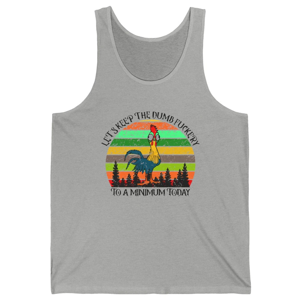 Vintage Chicken Keep The Dumb To A Minimum Funny Farmer Gift Unisex Jersey Tank