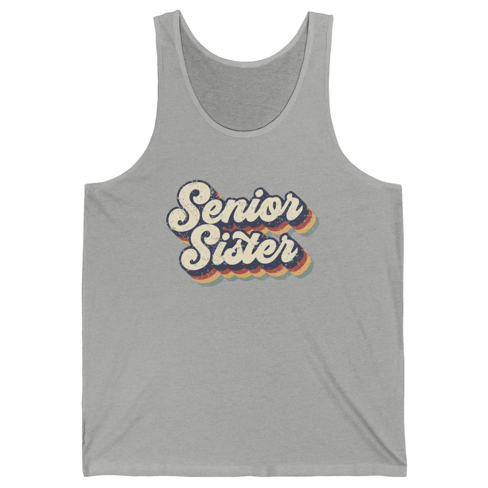 Retro Senior Sister Class Of 2022 Graduate Sister Gift Unisex Jersey Tank