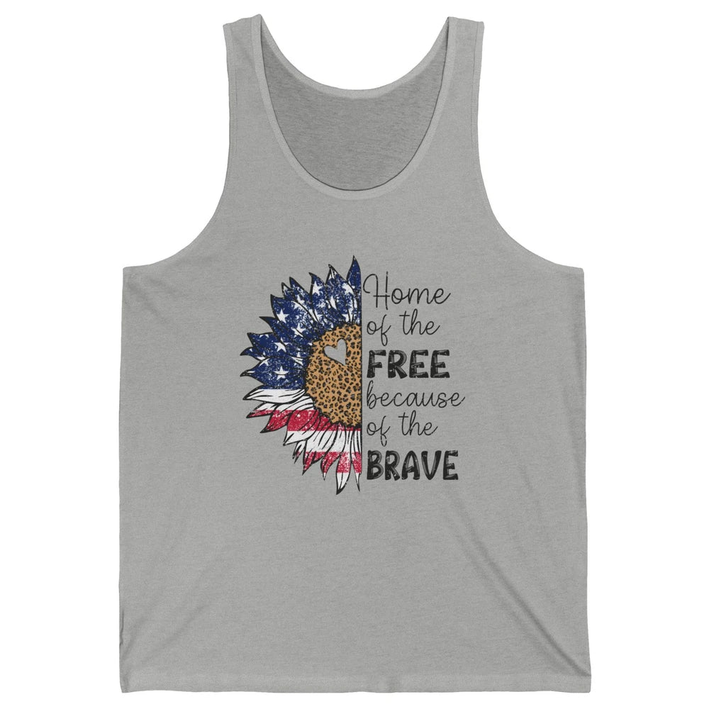 Sunflower 4th Of July Home Of The Free Because Of The Brave Unisex Jersey Tank