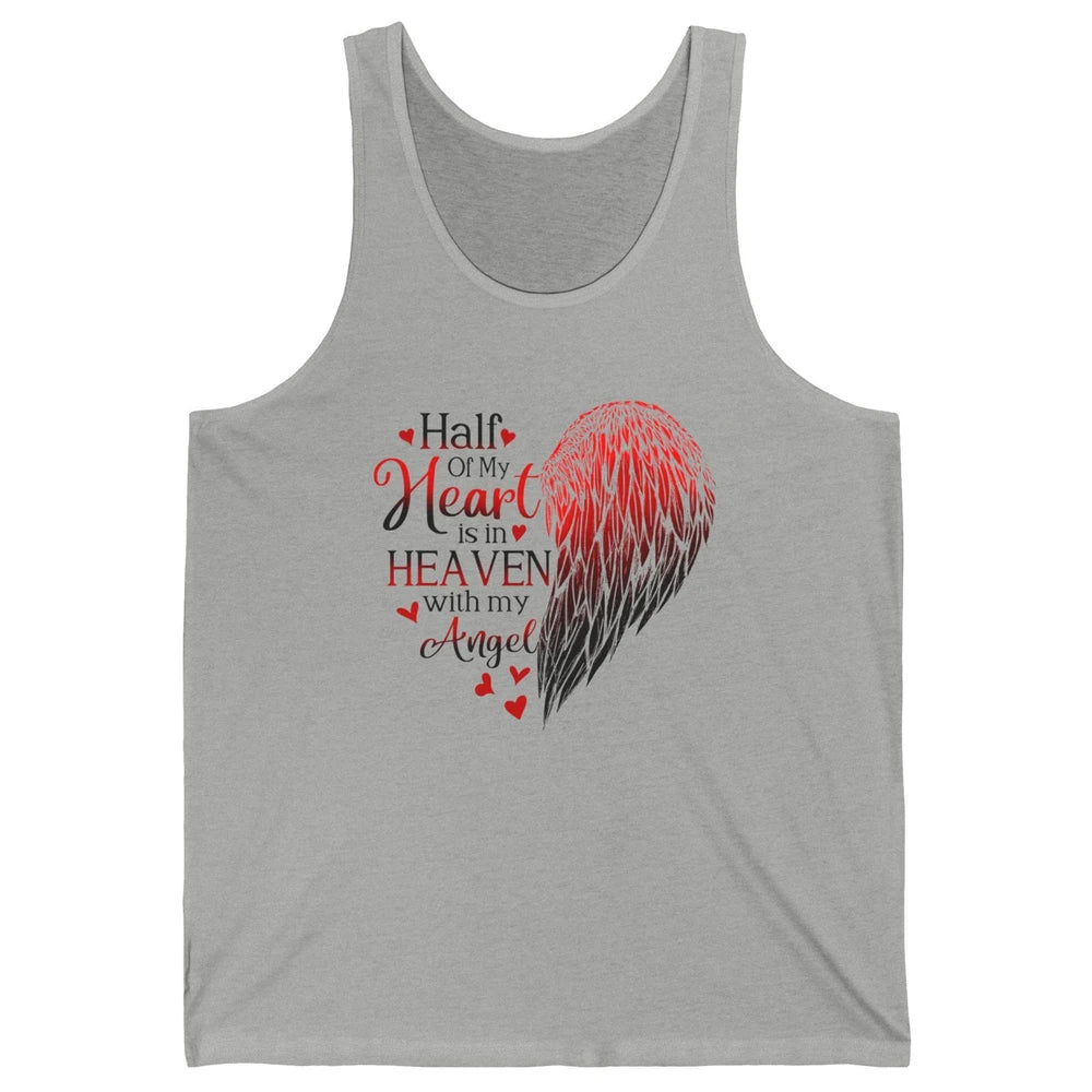 Angel Wing Half Of My Heart In Heaven With My Angel Memorial Unisex Jersey Tank