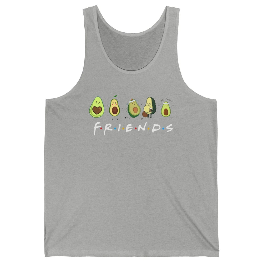 Avocado Friends Funny Avocado Running Drinking Avocado Lover Unisex Jersey Tank