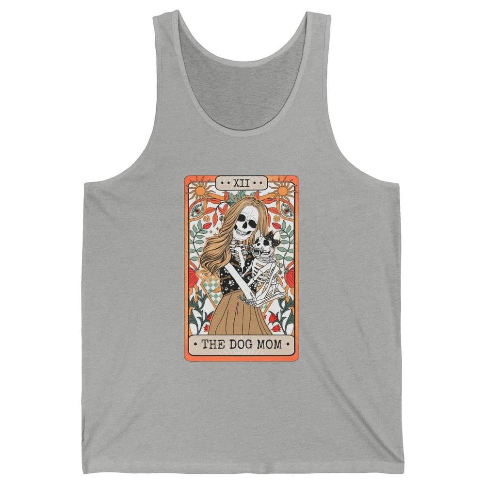 Retro Skeleton Tarot Card The Dog Mom Halloween Dog Lovers Unisex Jersey Tank