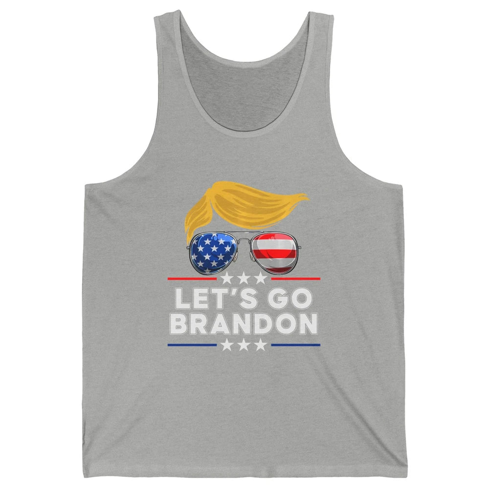 US Flag Glasses Trump Let's Go Brandon Conservative Liberal Unisex Jersey Tank