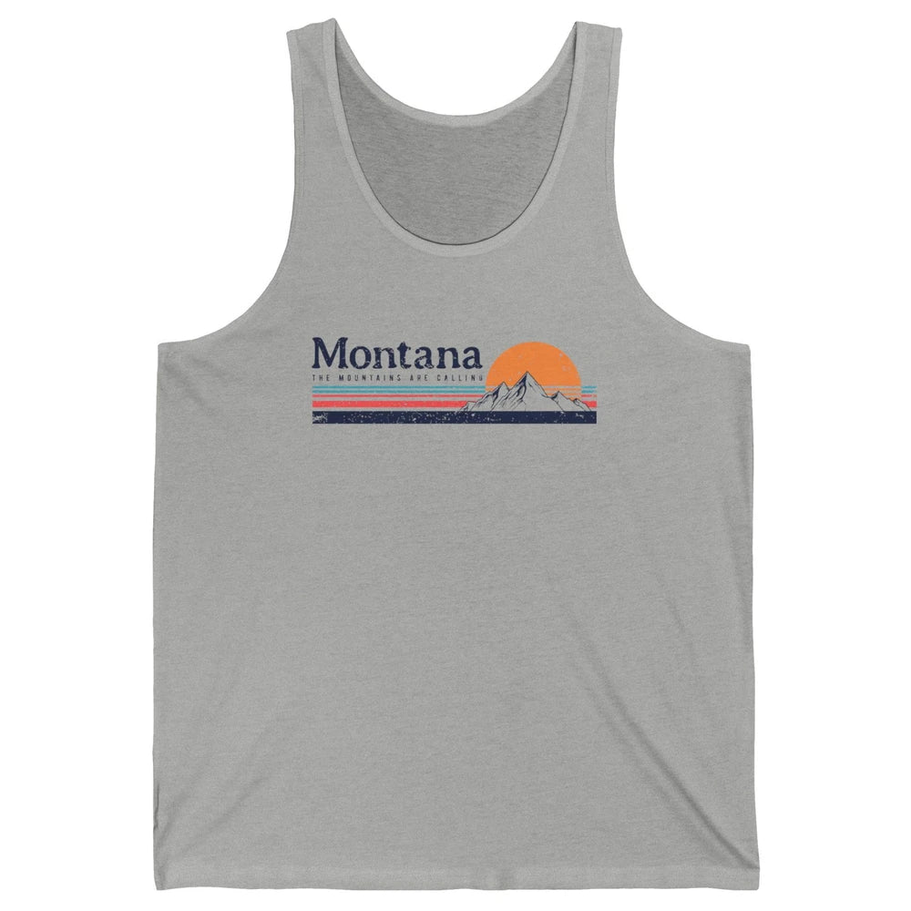 Vintage Montana Mountains Are Calling Camping Hiking Outdoor Unisex Jersey Tank