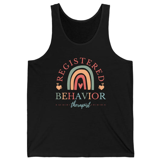 Boho Rainbow Registered Behavior Tech RBT Behavior Therapist Unisex Jersey Tank