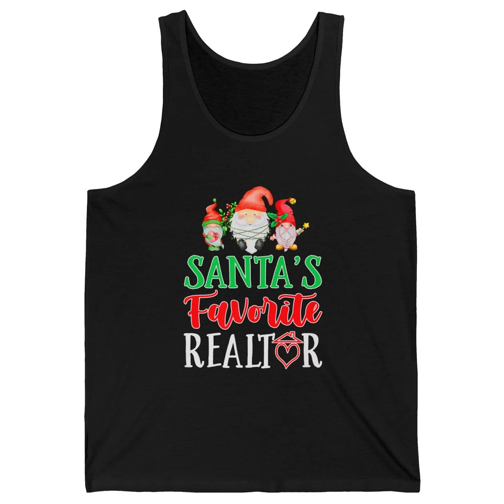 Christmas Xmas Gnomes Santa Favorite Realtor Real Estate Unisex Jersey Tank