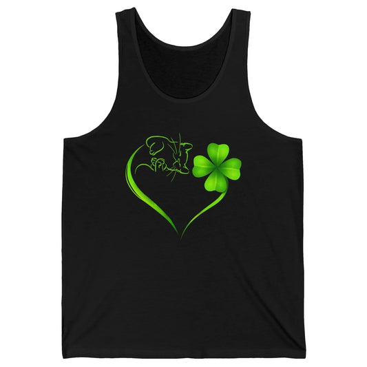 St Patricks Day Cat Shamrock Heart Go Lucky St Paddy Day Unisex Jersey Tank