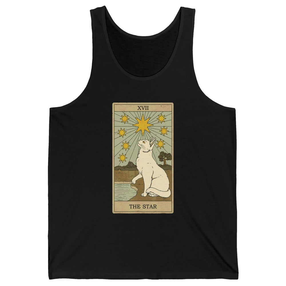 Tarot Card The Star White Cat Retro Mermaid Gothic Vintage Unisex Jersey Tank