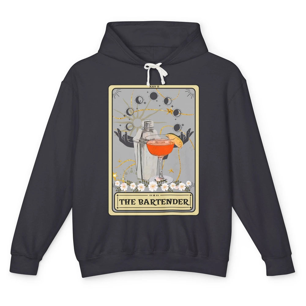 Retro The Bartender Tarot Card Barista Halloween Bartender Unisex Lightweight Hoodie