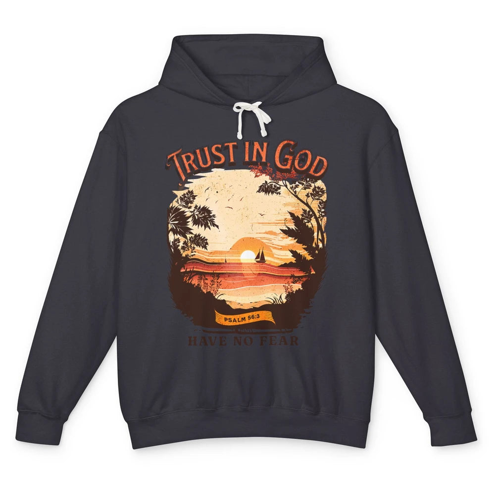 Retro Christian Boho Church Nature Trust In God Have No Fear Unisex Lightweight Hoodie