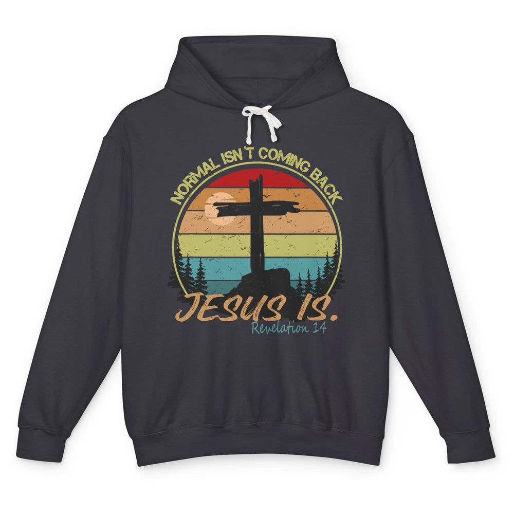 Vintage Normal Isn't Coming Back Jesus is Christian Western Unisex Lightweight Hoodie