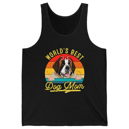 World Best Saint Bernard Dog Mom Funny Sunflower Mothers Day Unisex Jersey Tank