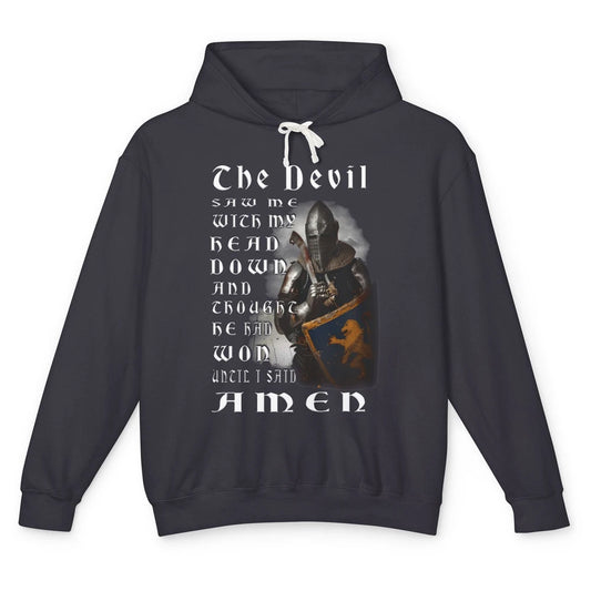 Knight Templar The Devil Saw Me With My Head Down Christian Unisex Lightweight Hoodie