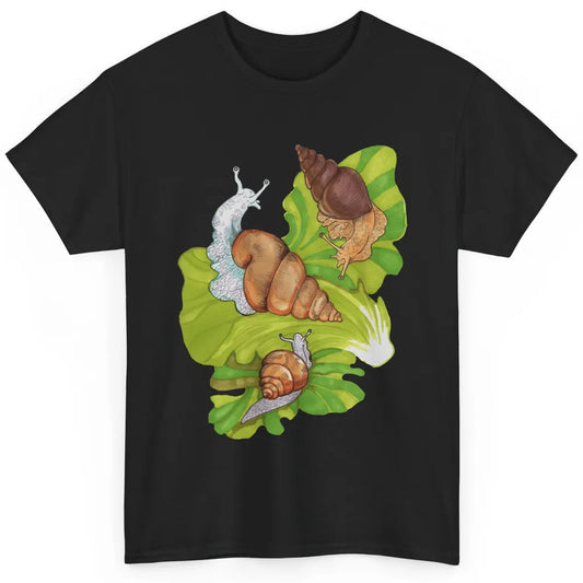 Cool Snail Shell Happy Snails On Leaf Life Watercolor Animal Classic Unisex T-Shirt