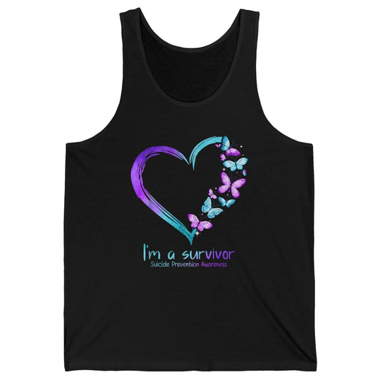 Butterfly Heart Im Survivor Suicide Prevention Awareness Unisex Jersey Tank