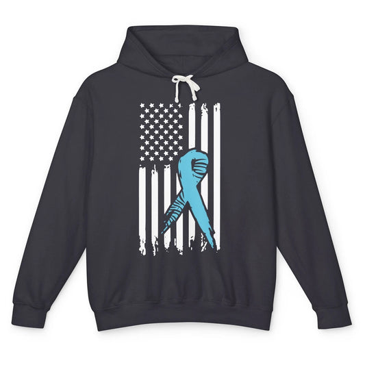 Median Arcuate Ligament Syndrome MALS Ribbon US Flag Unisex Lightweight Hoodie