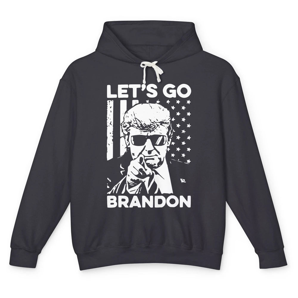 Retro Trump Let's Go Brandon Republican Anti Liberal US Flag Unisex Lightweight Hoodie