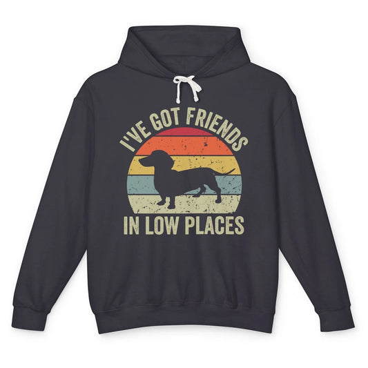 Vintage Dachshund I've Got Friends In Low Places Wiener Mom Unisex Lightweight Hoodie