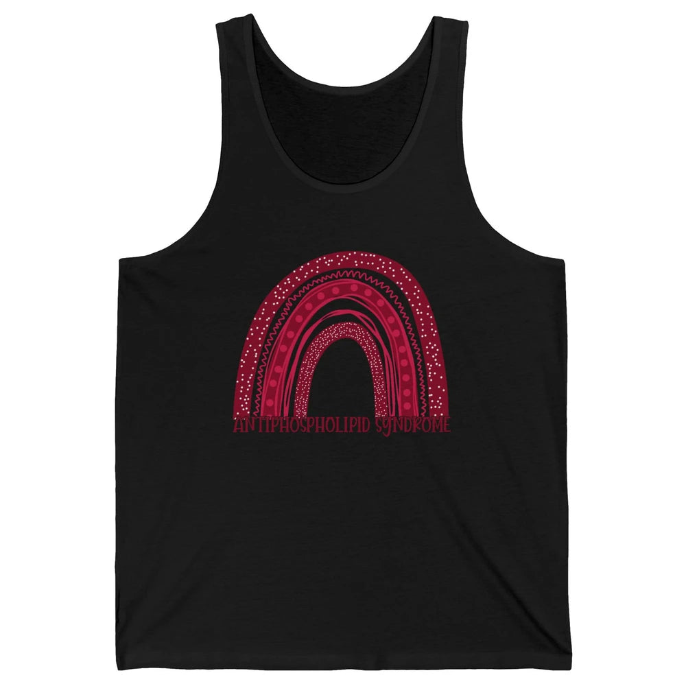 Antiphospholipid Syndrome Awareness APS Burgundy Rainbow Unisex Jersey Tank