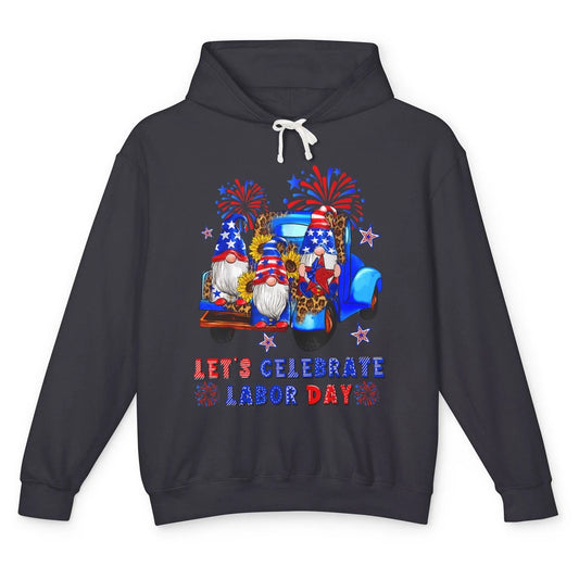 Funny Gnomes Gnomies Happy Labor Day Party American Flag Unisex Lightweight Hoodie