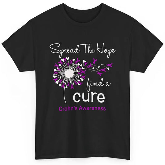 Spread Hope Purple Flower Warrior Crohns Disease Awareness Classic Unisex T-Shirt