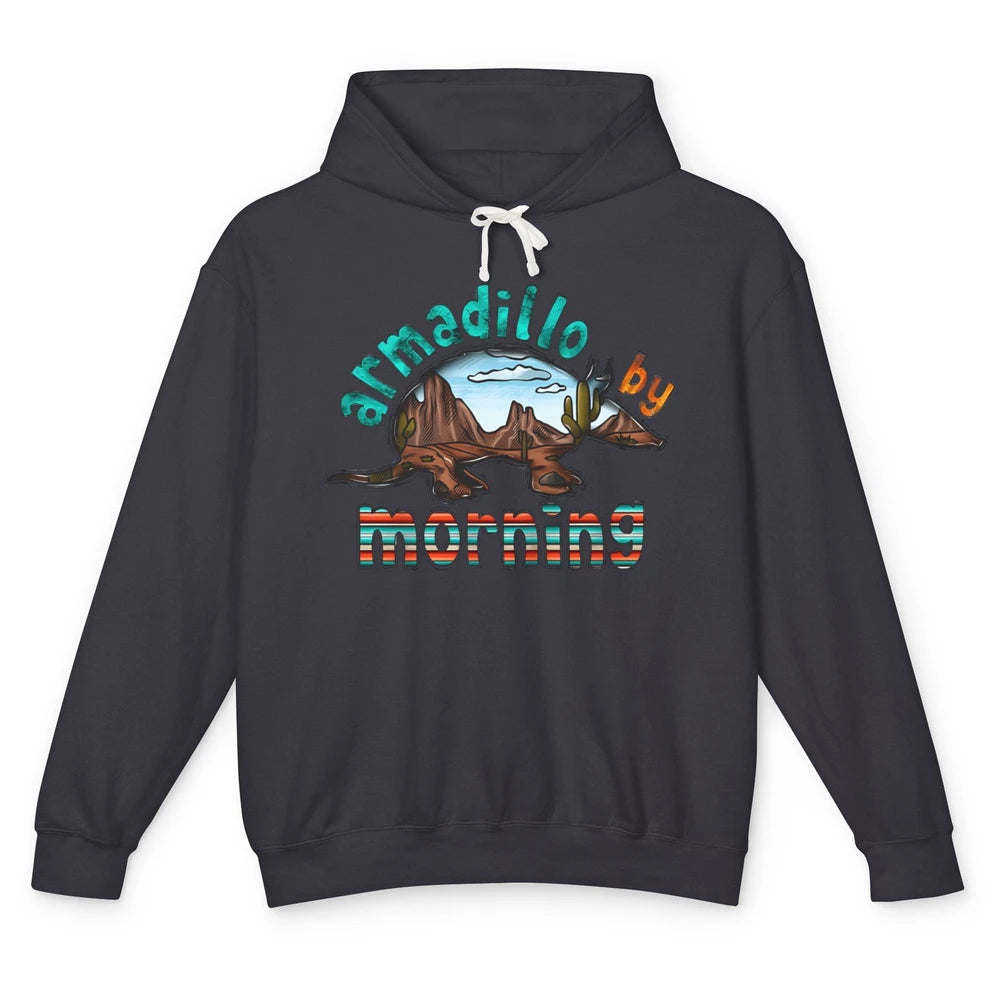 Retro Desert Sunset Armadillo By Morning Western Country Unisex Lightweight Hoodie