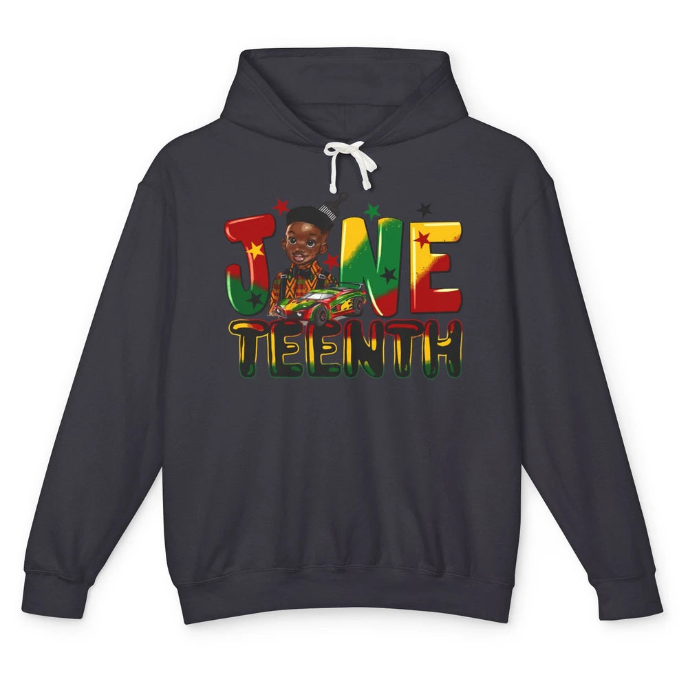 Juneteenth Little Black Boy Afro African Independence Day Unisex Lightweight Hoodie