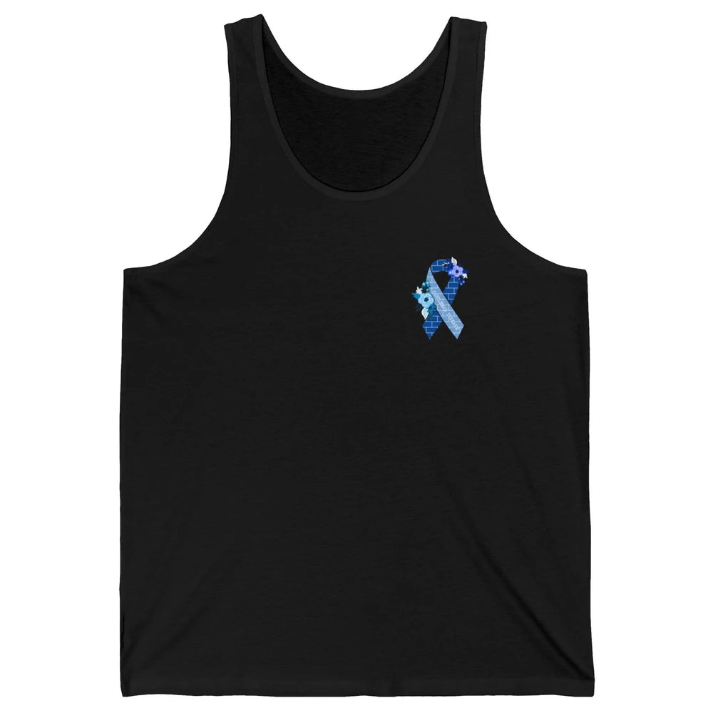 Castleman Disease Awareness Floral Blue Ribbon Rare Disease Unisex Jersey Tank