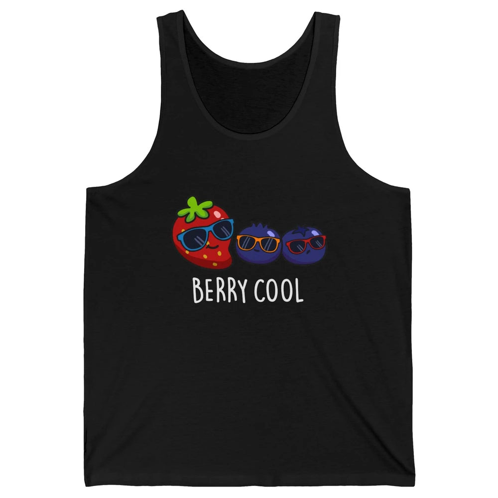 Berry Cool Funny Strawberry Pun Best Friend Summer Retro Unisex Jersey Tank