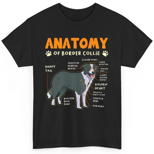 Funny Anatomy Of Border Collie Dog Anatomy Dog Mom Gift Classic Unisex T-Shirt