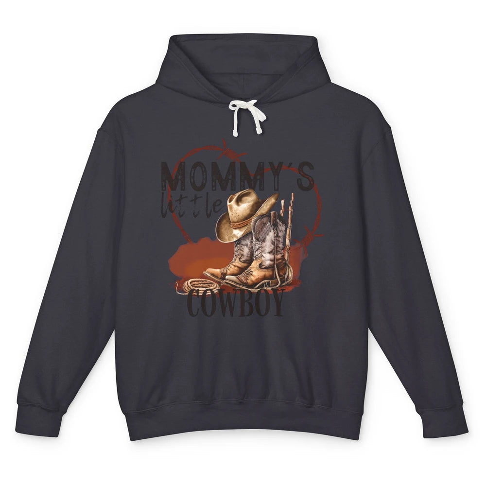 Mommy's Little Cowboy Western Mama Boots Rancher Mother Unisex Lightweight Hoodie