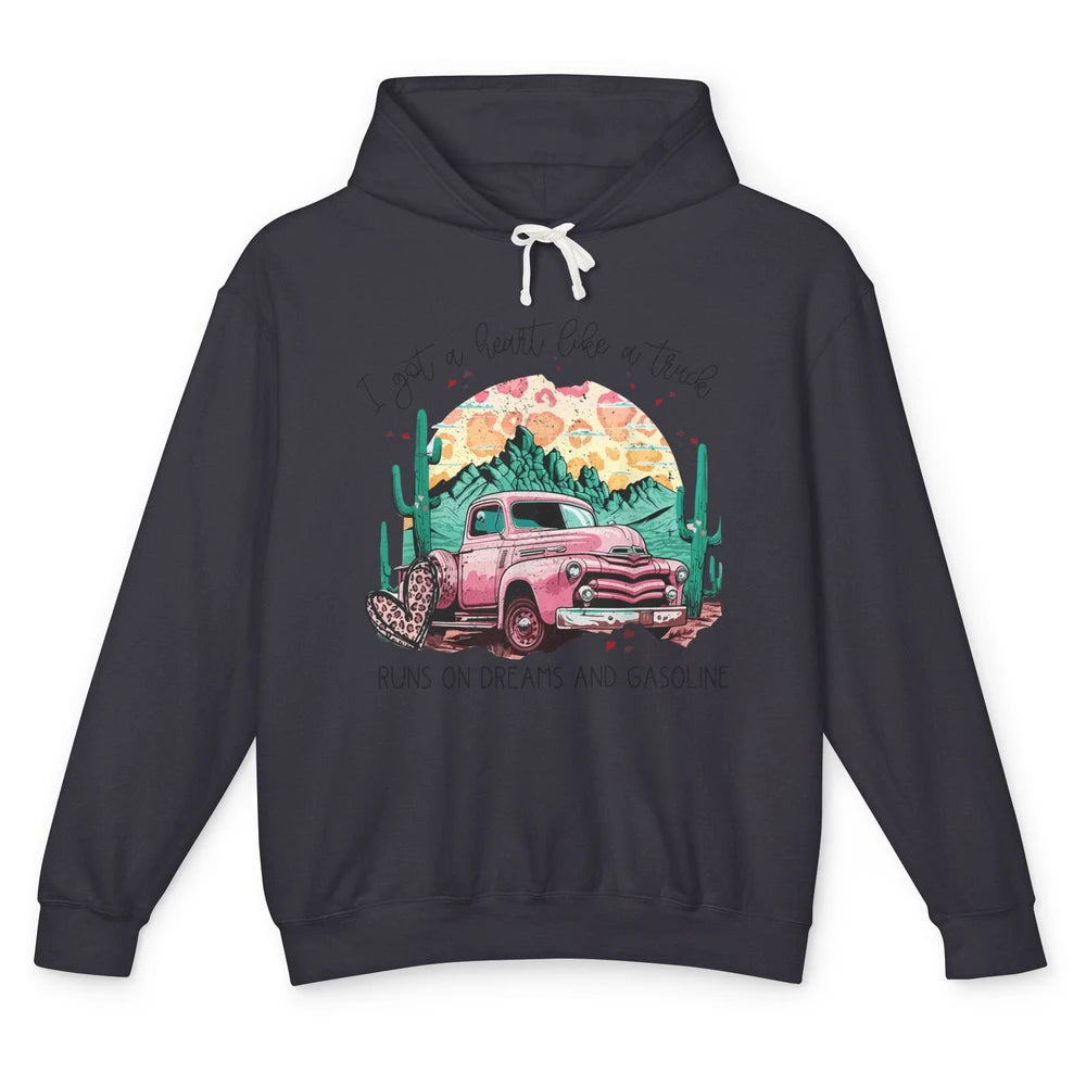 Retro Desert Truck Got A Heart Like A Truck Western Country Unisex Lightweight Hoodie