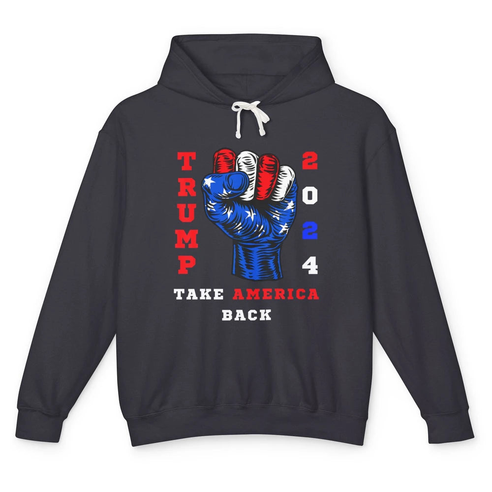 Take America Back 2024 Funny Vote Trump Republicans Vote Unisex Lightweight Hoodie