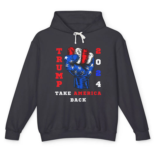 Take America Back 2024 Funny Vote Trump Republicans Vote Unisex Lightweight Hoodie