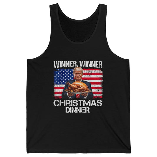 Funny Trump Winner Christmas Dinner Santa President Donald Trump Turkey Sarcastic Xmas Unisex Jersey Tank