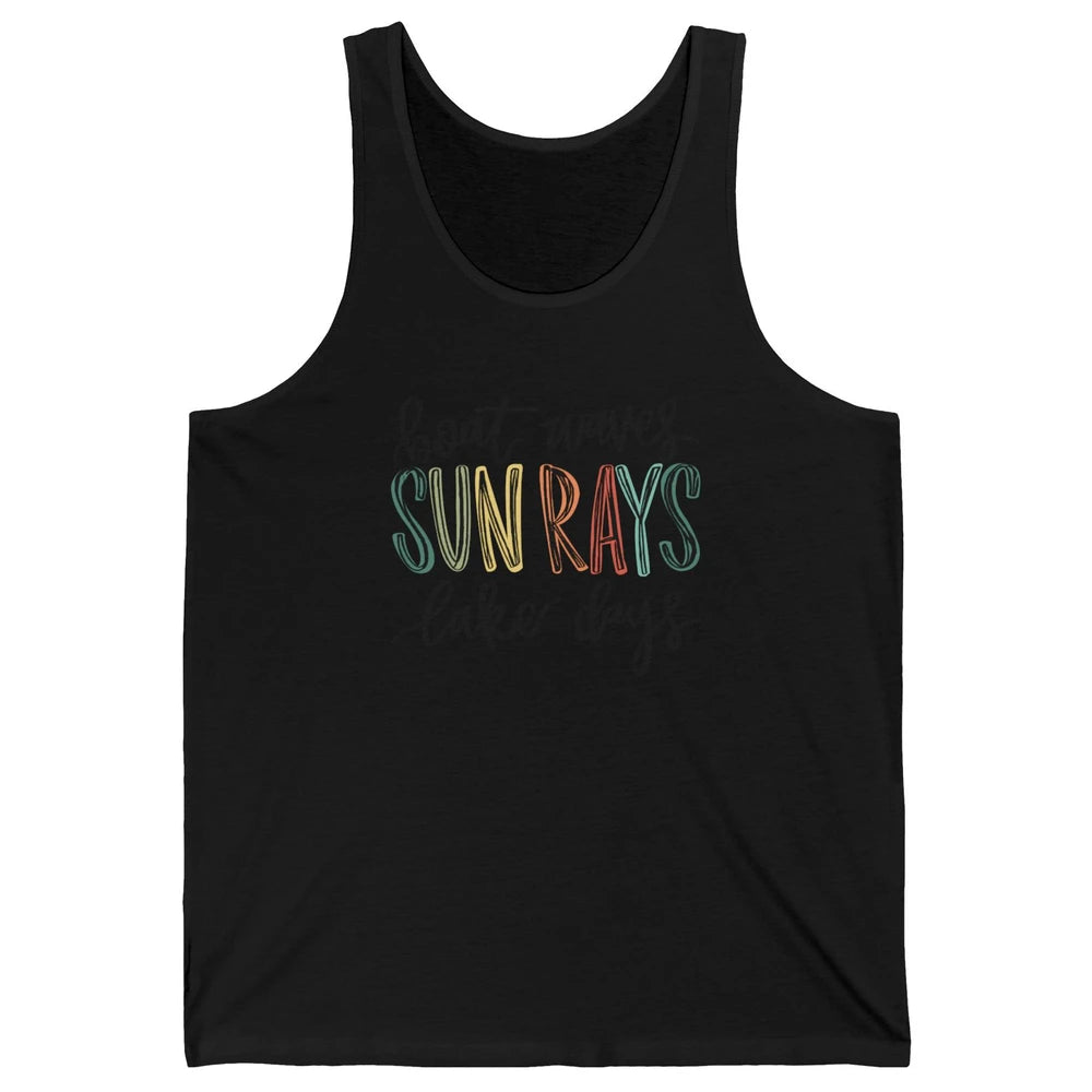 Boat Waves Sun Rays Ain't Nothing Like Lake Days Lake Life Unisex Jersey Tank