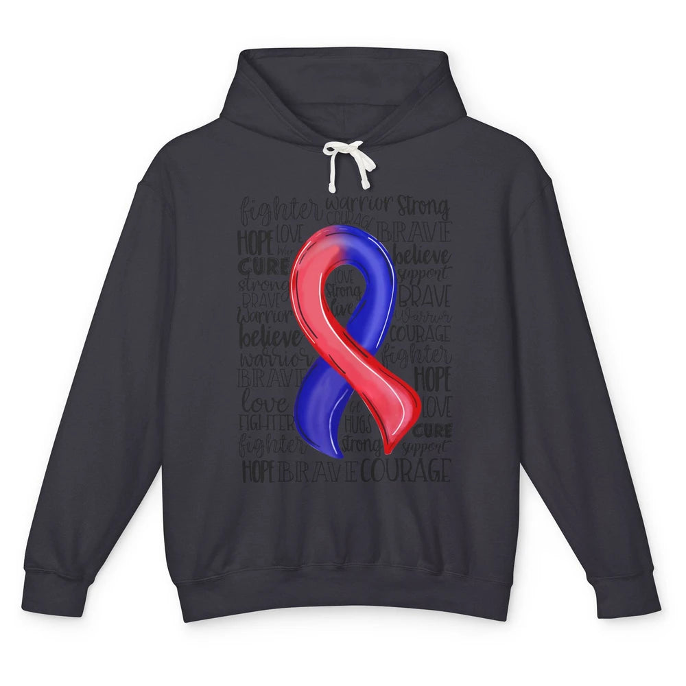 CHD Congenital Heart Disease Awareness Red And Blue Ribbon Unisex Lightweight Hoodie