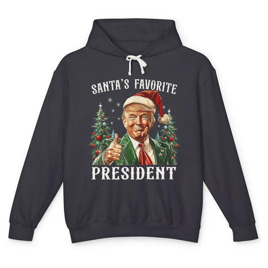 Funny Donald Trump Christmas Santa Favorite President Xmas Unisex Lightweight Hoodie