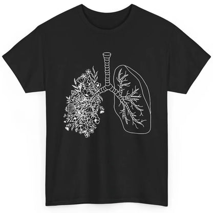 Floral Lung Botanical Asthma Cystic Fibrosis Pulmonology Classic Unisex T-Shirt