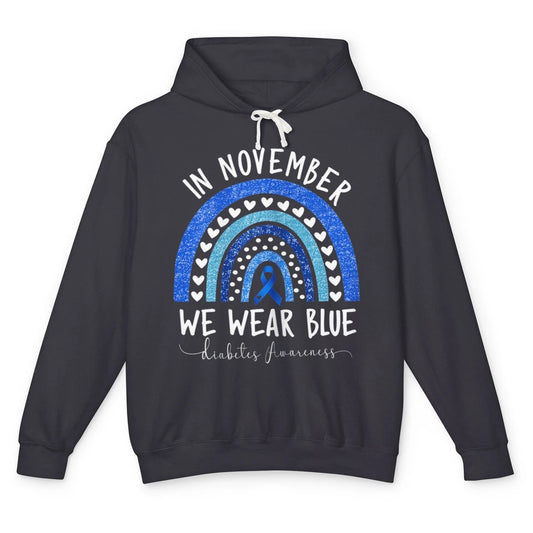 November Wear Blue Diabetes Awareness Rainbow Diabetic T1D Unisex Lightweight Hoodie